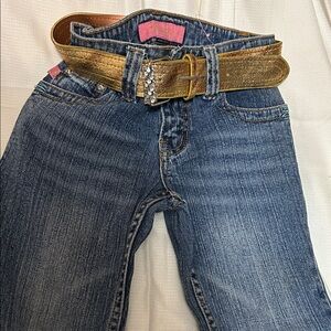 BONGO Gold Belt with Blue Denim